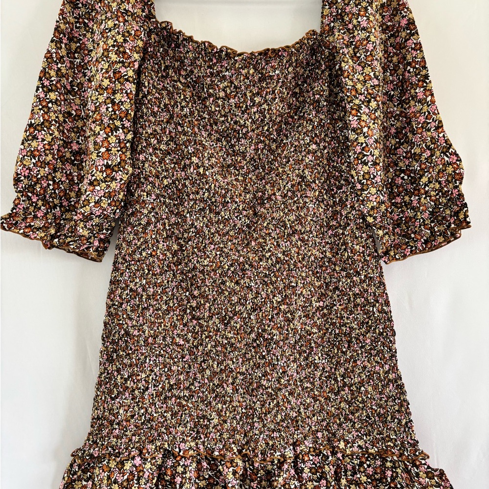 Floral Puff Sleeve Dress size M Faithfull The Brand